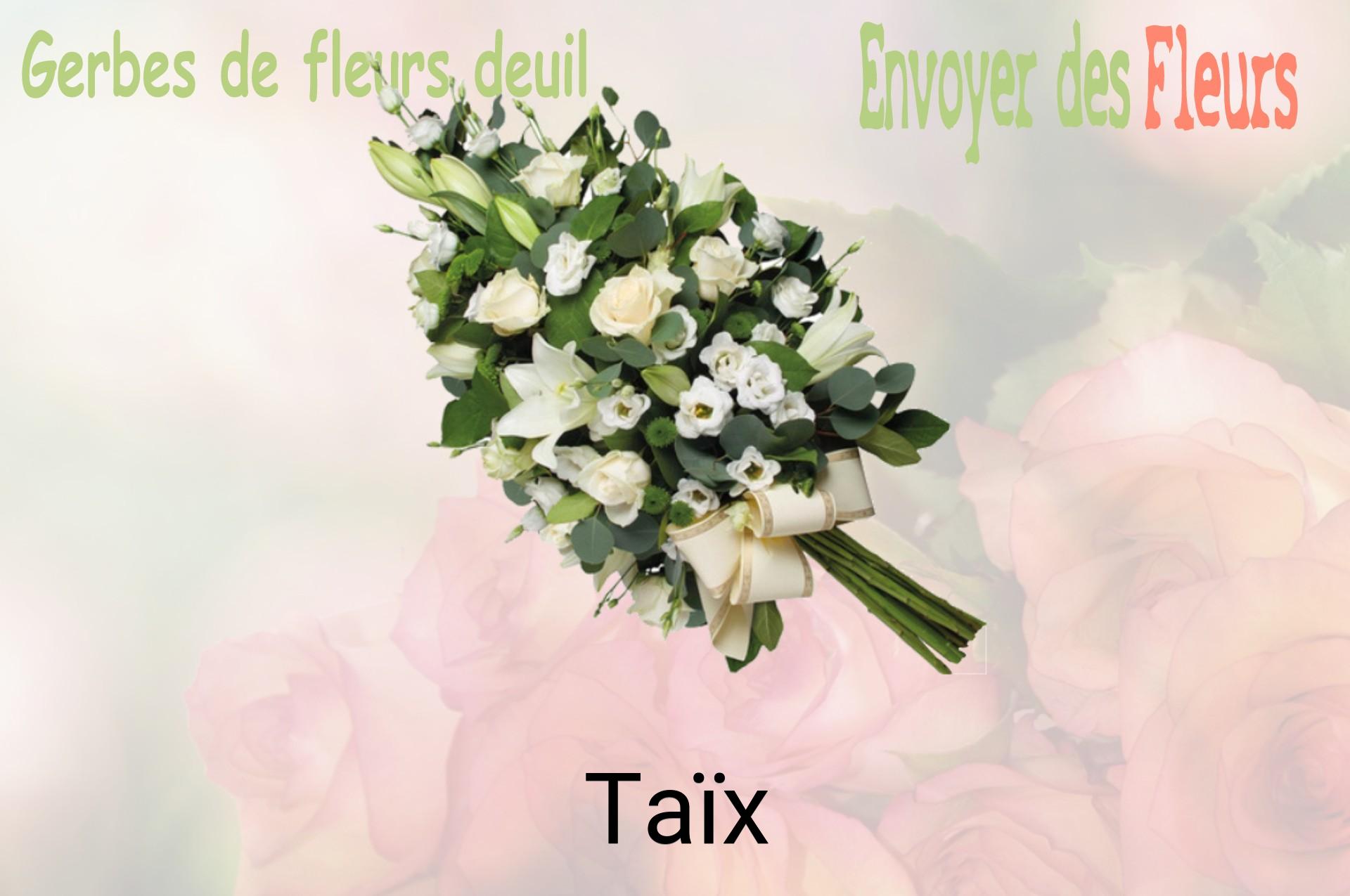 Gerbe de fleurs de deuil livrée à Taïx